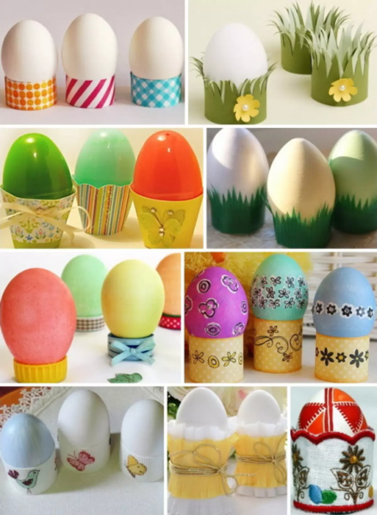 Soporte para los huevos de Pascua de los tubos y perlas de periódicos.