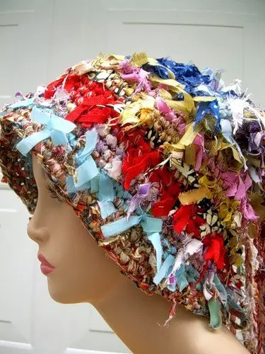 Crochet лента шапка - творчески тъкани неща