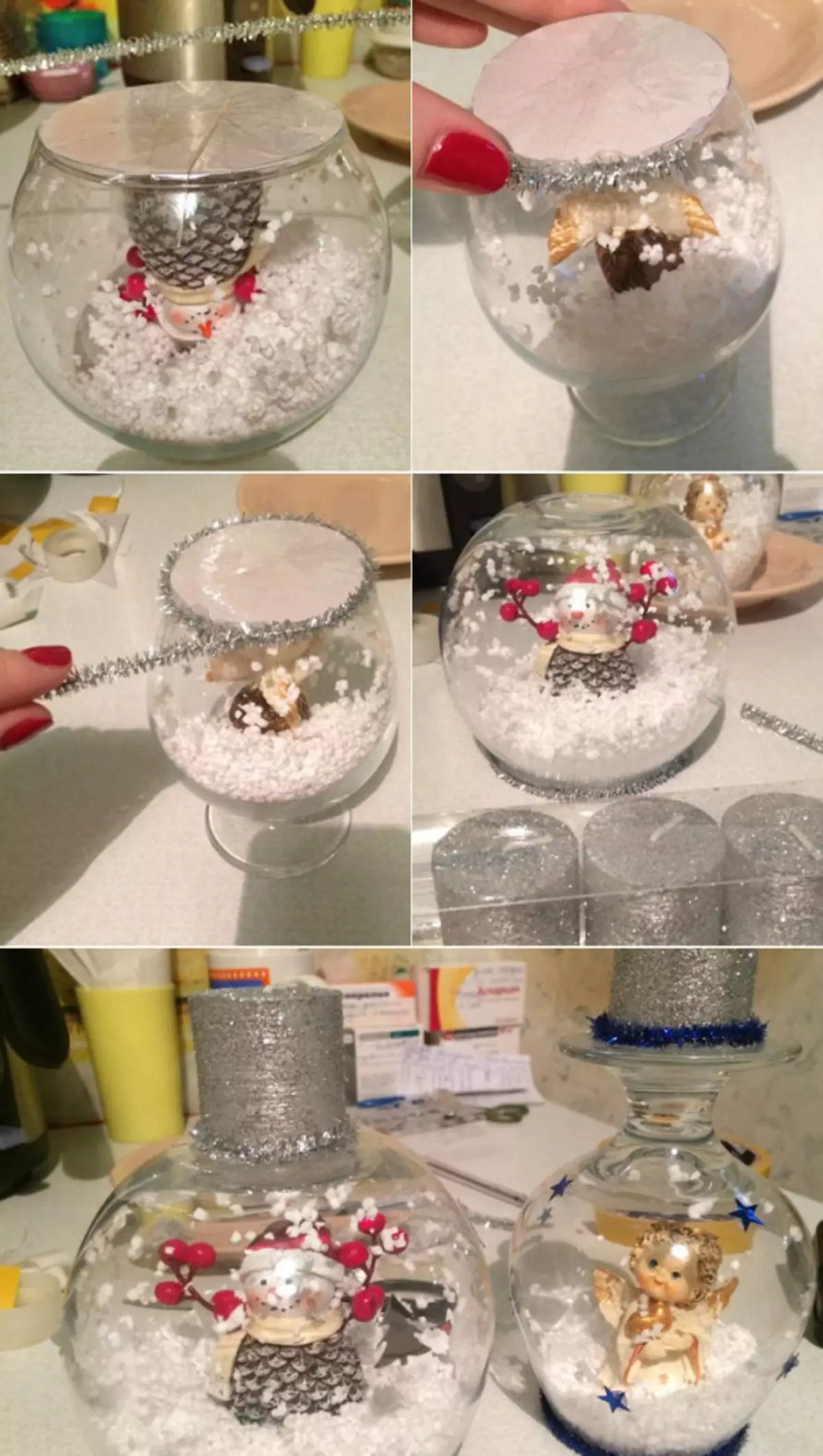 Kako narediti svečnike iz kozarcev za novo leto
