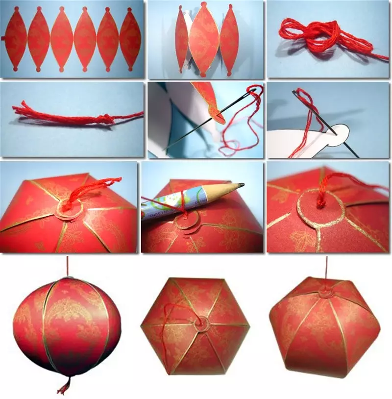 Chinese lantern from paper with their own hands