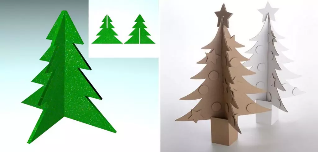 شجرة عيد الميلاد مصنوعة من الورق المقوى بأيديك