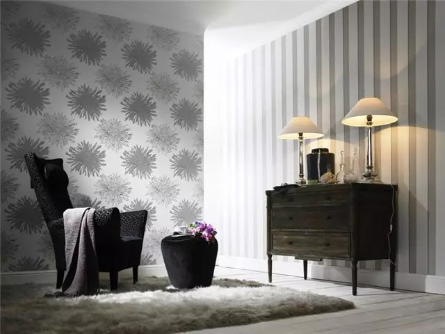 Mga Wallpaper: Modern Living Room Wallpaper Design.