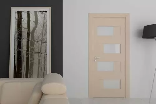 Mô hình cửa in trong phòng màu cappuccino