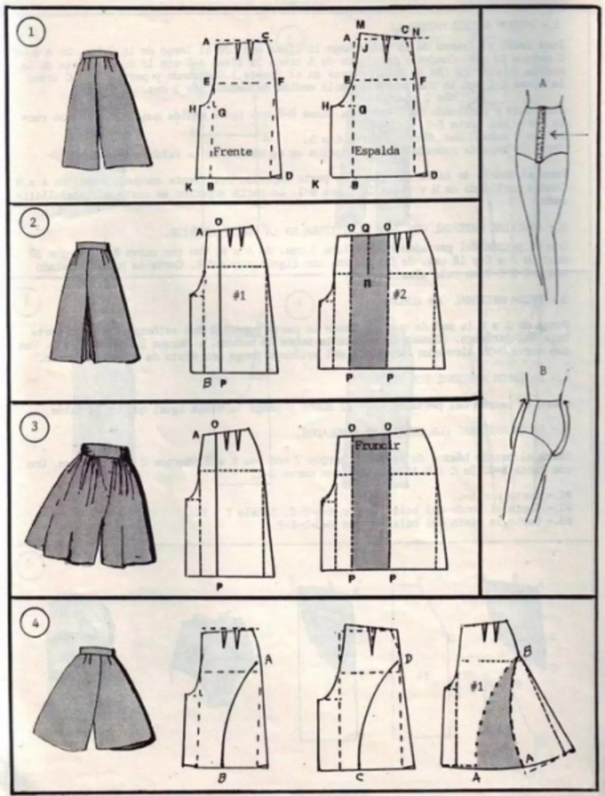 40 cortes simples de saias