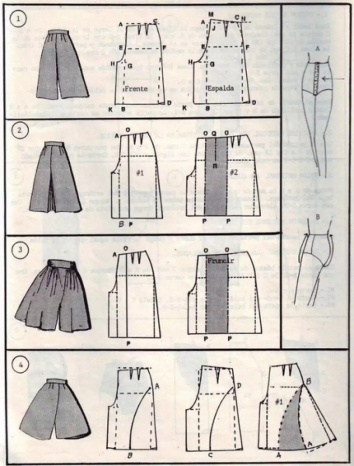 40 cortes simples de faldas