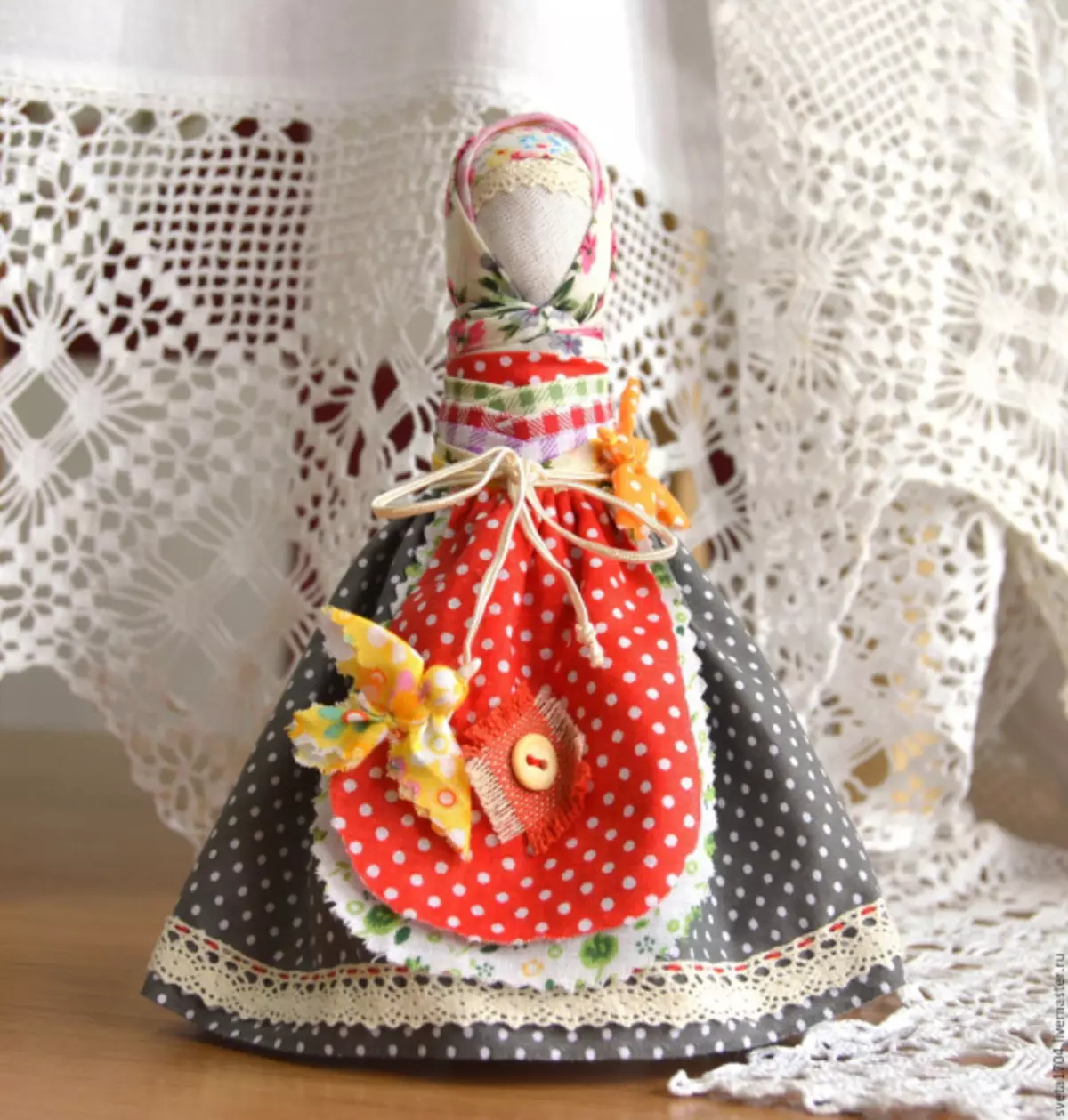 Russian folk doll from threads: master class with photo