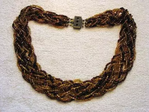 Bead Necklace and Beads: Weaving Scheme for Beginners.