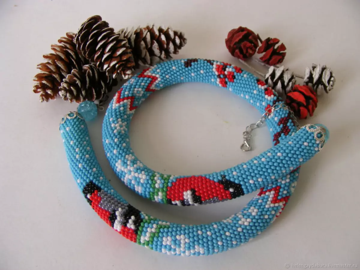 Bead Necklace and Beads: Weaving Scheme for Beginners.