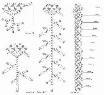 Bead Necklace and Beads: Weaving Scheme for Beginners.