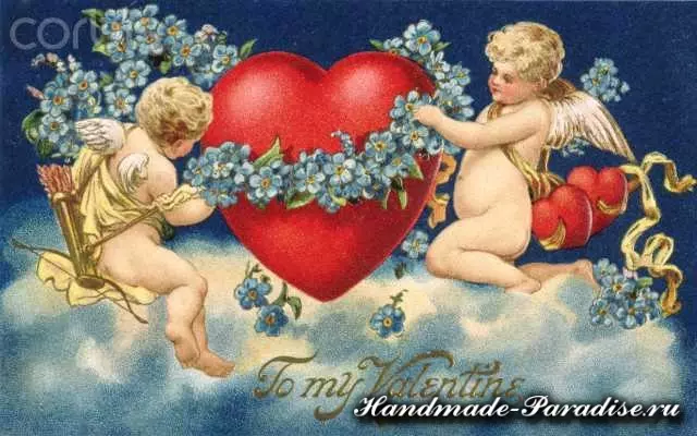 Vintage открыткалары Валентин күнү
