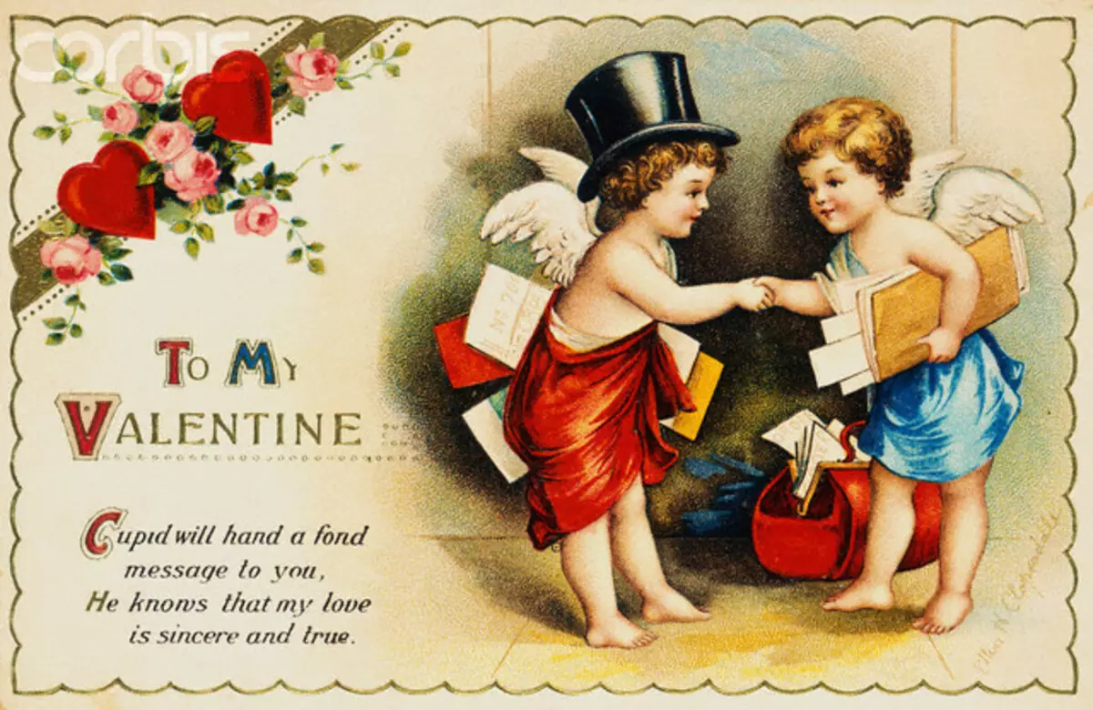 Vintage Postkarten Valentinstag