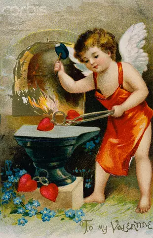 Vintage Postkort Valentinsdag