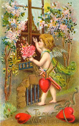 As tarxetas postais de Vintage Valentine's Day