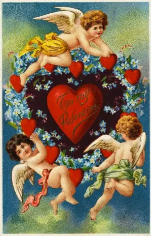 Vintage postikortit Ystävänpäivä