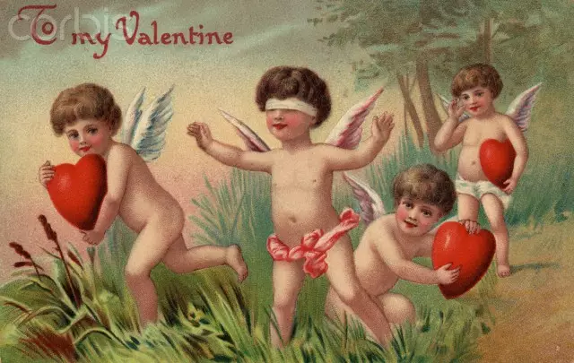 Vintage открыткалары Валентин күнү