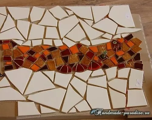 Bucătărie șorț de la mozaic cu mâinile lor