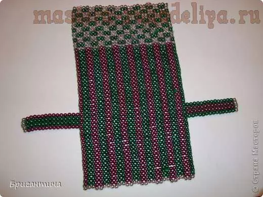 Beaded Wallet: ຊັ້ນແມ່ບົດໃນ crochet ກັບລະບົບ