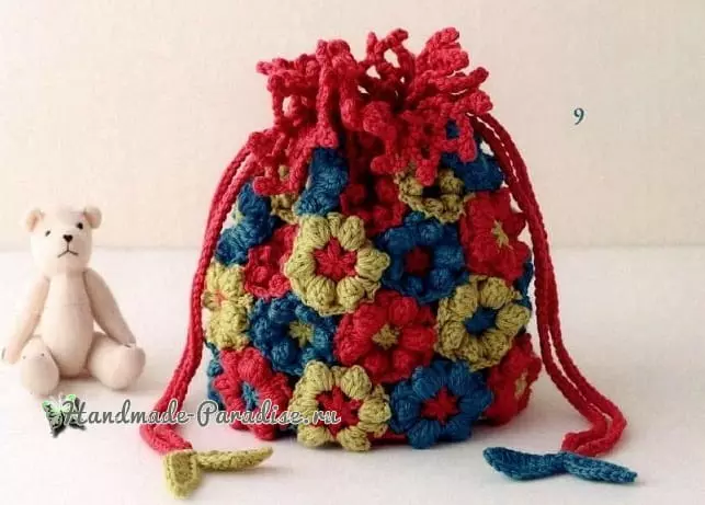 Crochet ব্যাগ। সেলাইয়ের স্কিম
