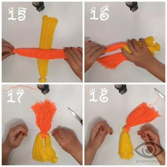 Bagaimana untuk membuat anak patung - Motoka dari benang dan dari kain dengan foto dan video