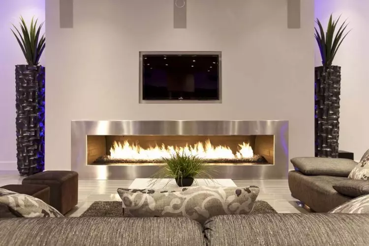 FirePlaces listrik ing interior - Solusi kanggo apartemen kutha (38 foto)
