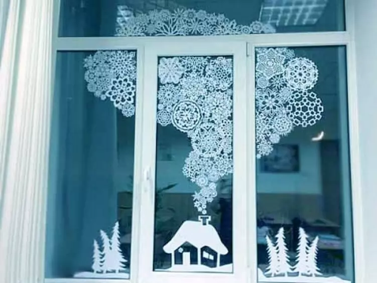 Mønstre af vintermønstre af papir med ornamenter