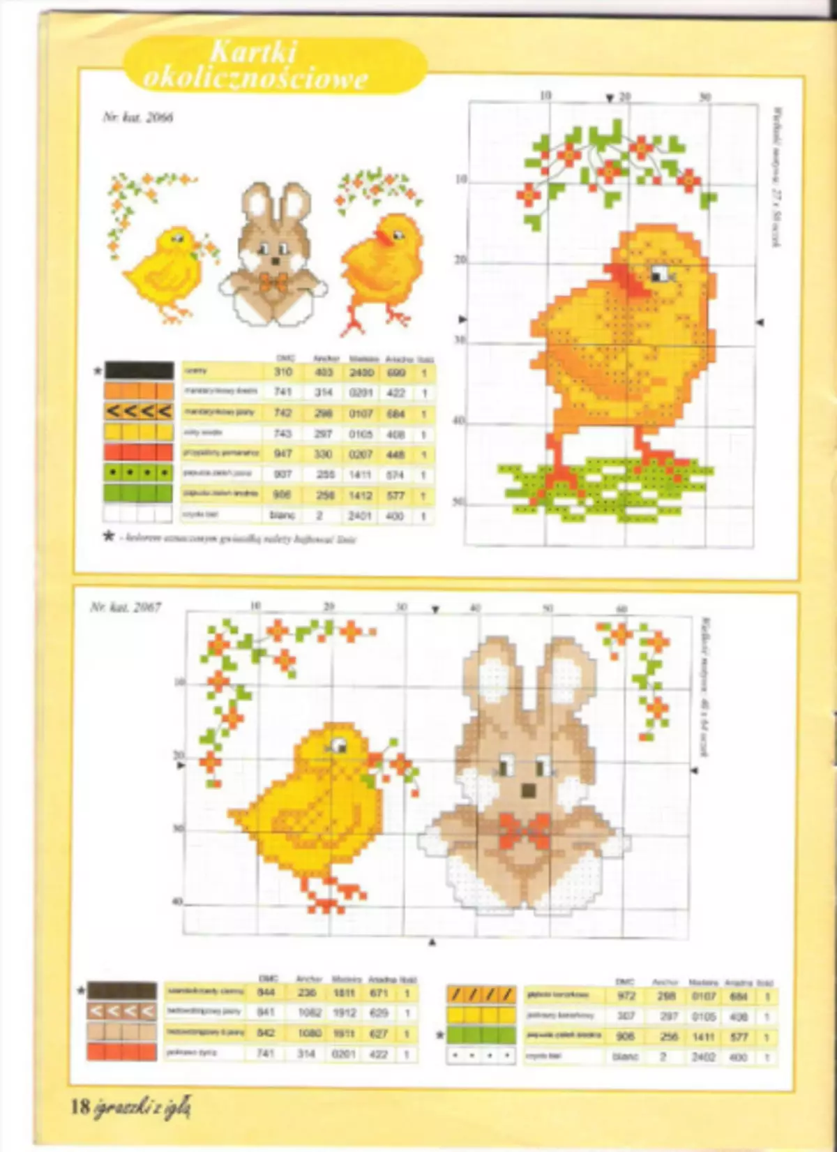 Schéma výšivek pro velikonoční vajíčka
