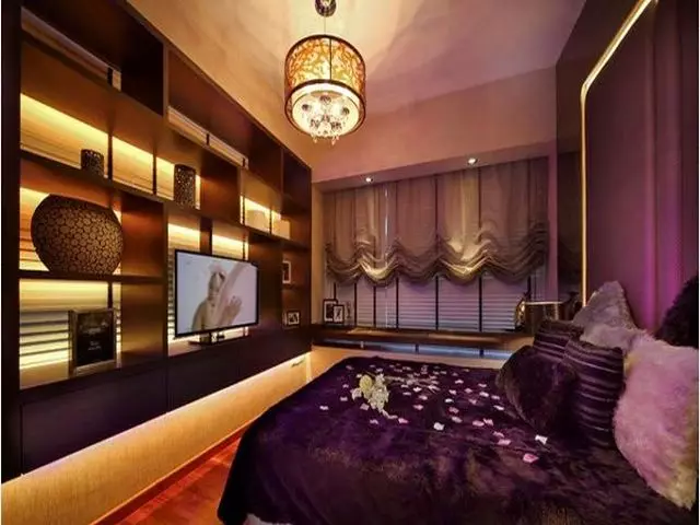 Purple color in the interior, combination of purple color