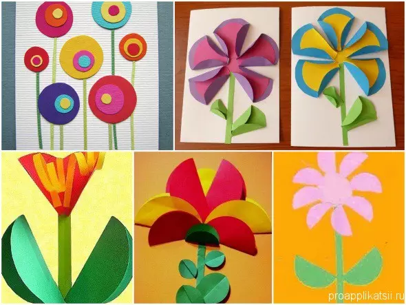 Прилике од кругова и полукруга: гусјеница и цвеће за децу