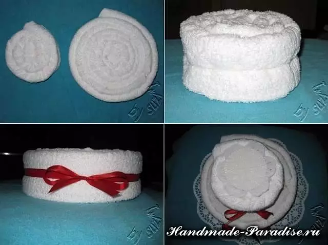 如何從毛巾上製作蛋糕