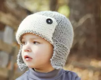 Hat with knitting needles for a boy: how to tie a hat-helmet and winter earguard for kids with video