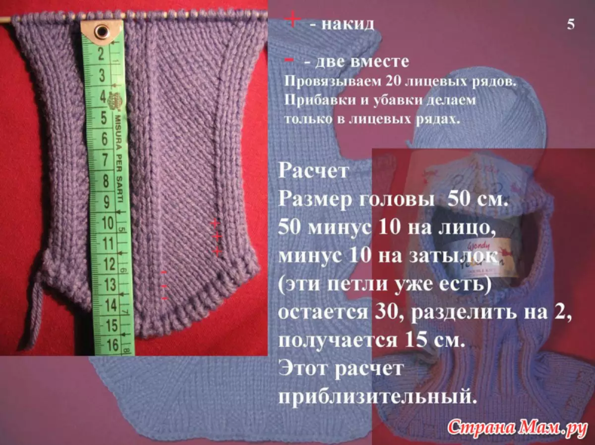Kpiepel bil-labar tan-knitting għal tifel: kif torbot hat-elmu u wiesgwad tax-xitwa għat-tfal bil-video
