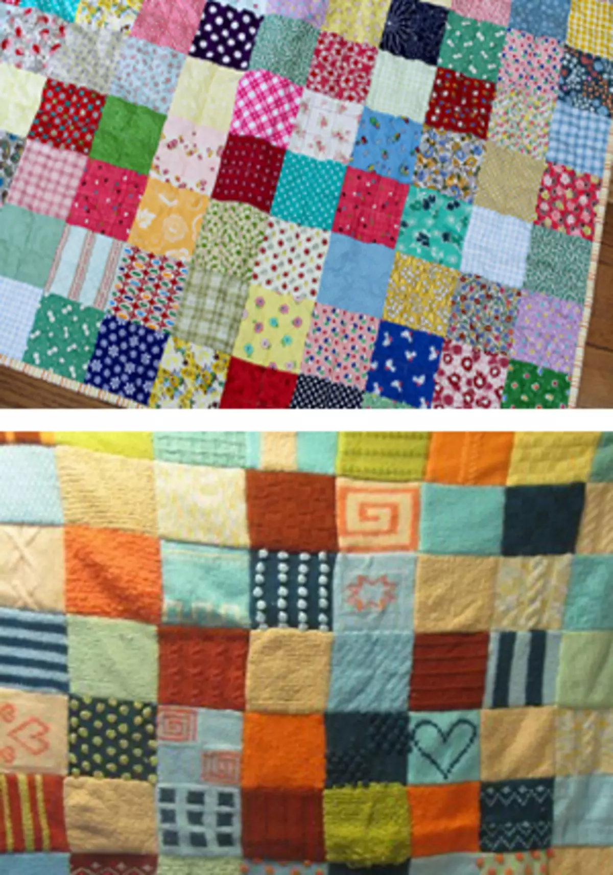 パッチワークの毛布：パッチワークスキームを自分でやりなさい、赤ちゃんの毛布を写真で縫う