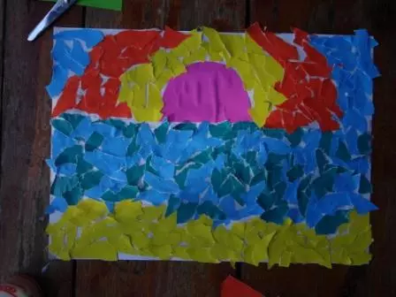 Barnas applikasjoner fra farget papir med egne hender: Skriv ut maler