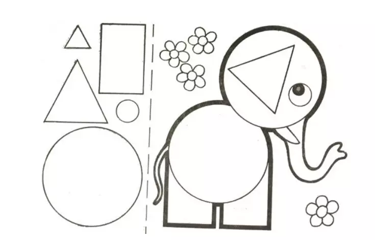 Aplicación de formas geométricas para niños en edad preescolar o en jardín de infantes.