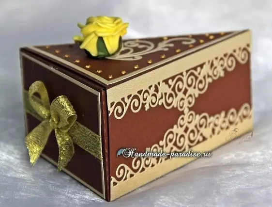 Gift cake from paper. Template boxes