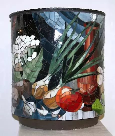 Dekoréiert Vase mat Glas Mosaik