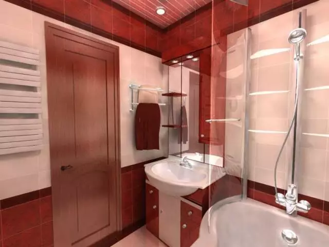 Interior del baño en una casa de paneles.