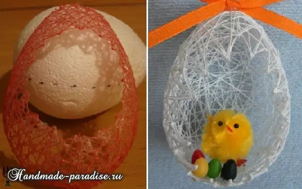 Decorative Easter eggs from threads