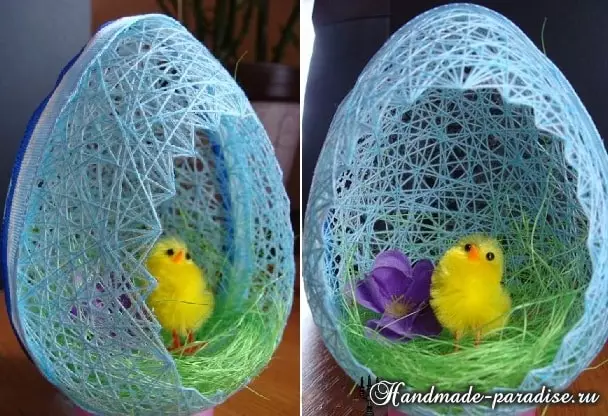 Decorative Easter eggs from threads