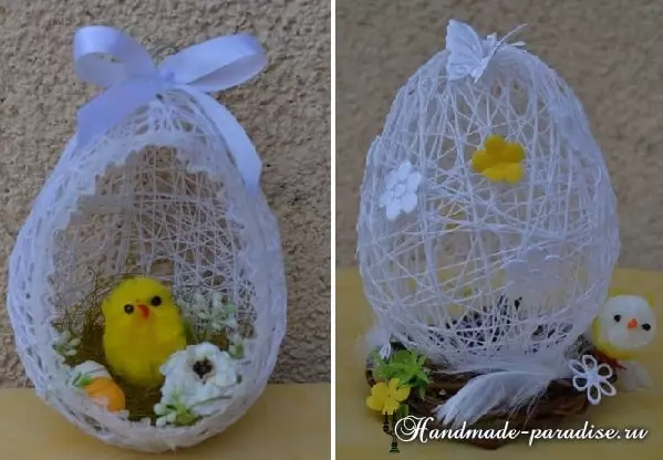 Decorative Easter eggs from threads