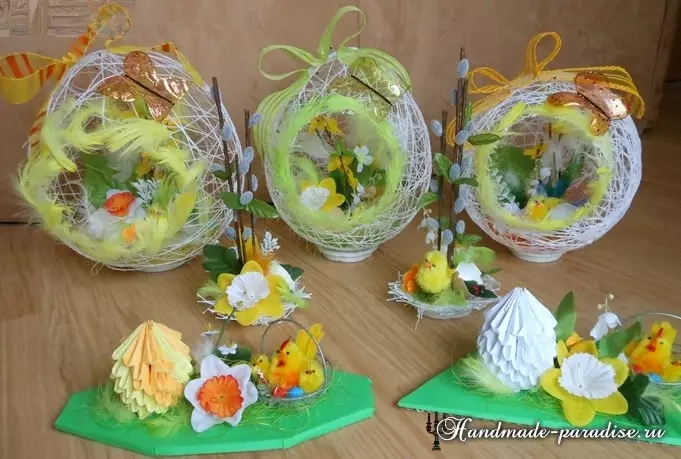 Decorative Easter eggs from threads