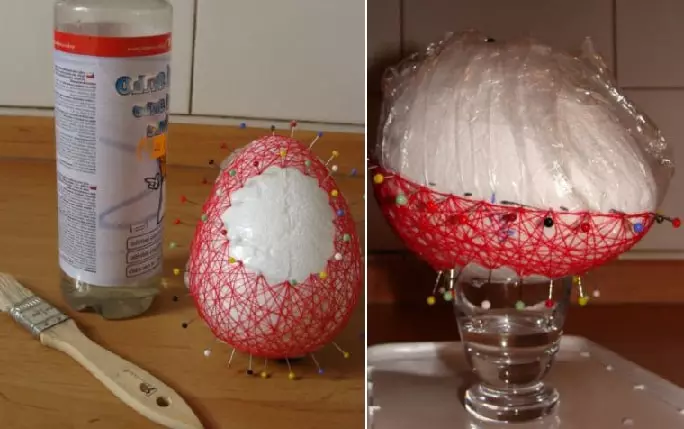 Decorative Easter eggs from threads