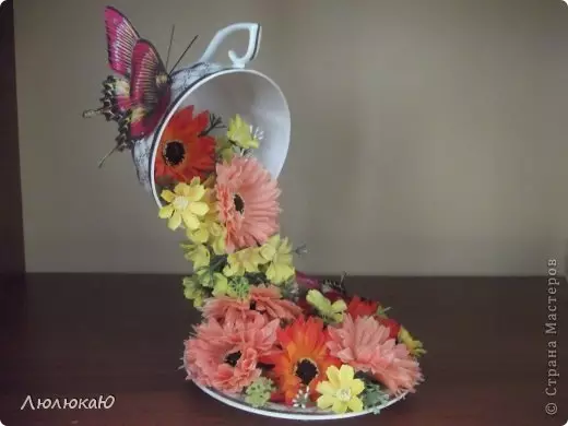 Κύπελλο άντλησης με λουλούδια με τα χέρια σας με βήμα προς βήμα βίντεο