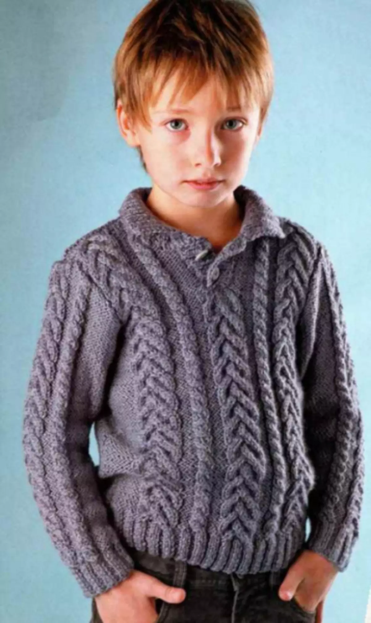 Sweater untuk anak laki-laki dengan jarum rajut: Rella untuk bayi 1-3 tahun dengan foto dan video