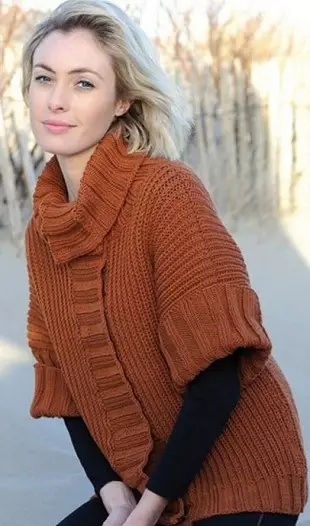 Jarum rajutan knitting gedhe kanthi pola trotoar lan pola plaid