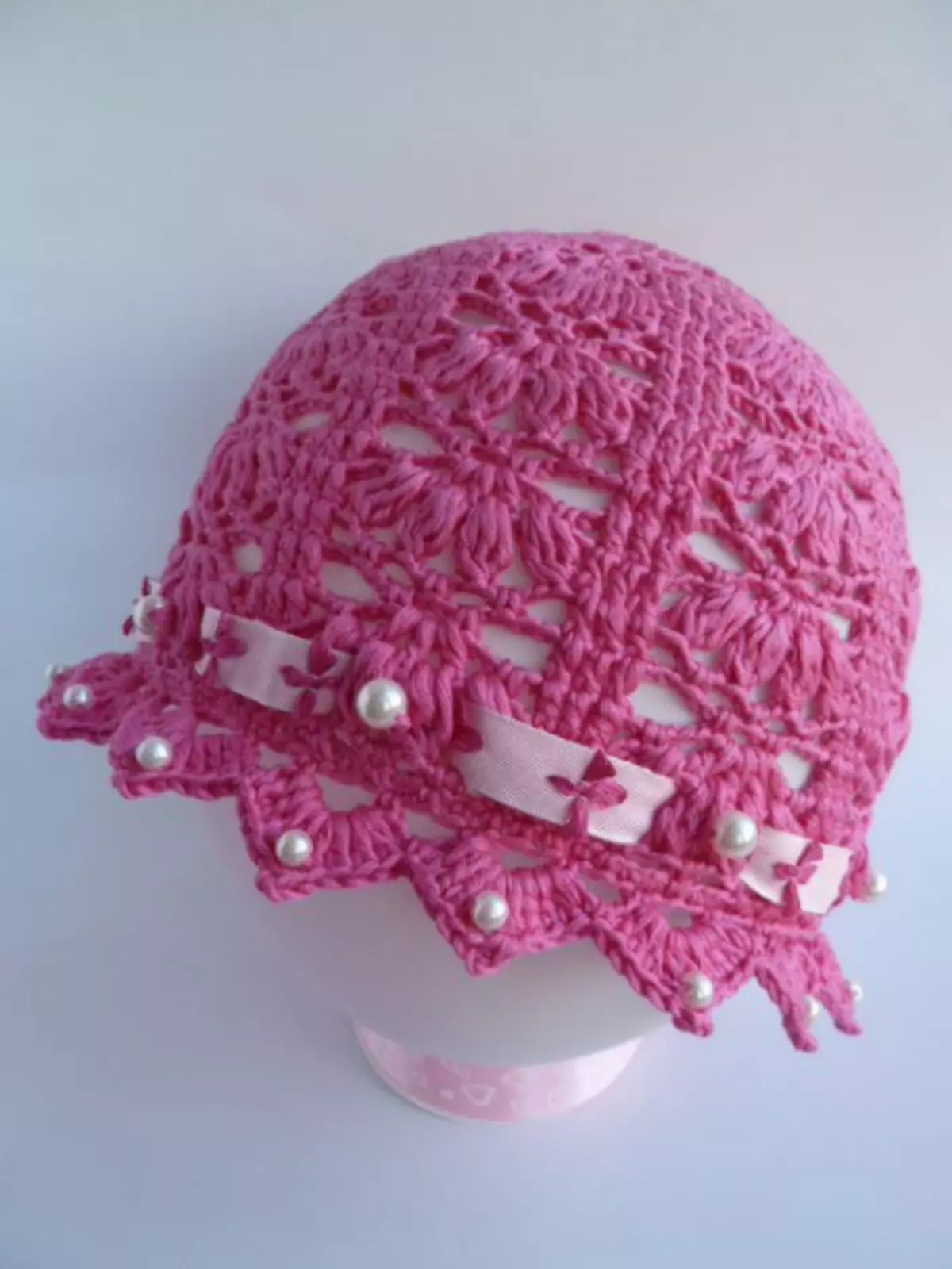 Tudung Openwork Untuk Gadis Crochet Umur 1 Tahun Untuk Musim Panas