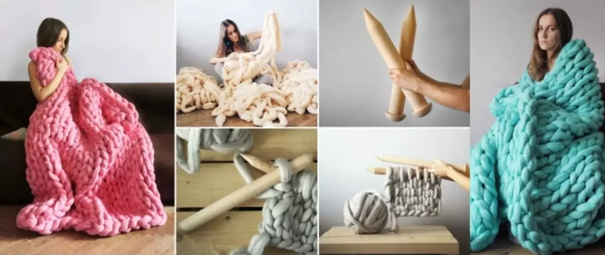 Каре от дебела прежда игли за плетене: майстор с видео