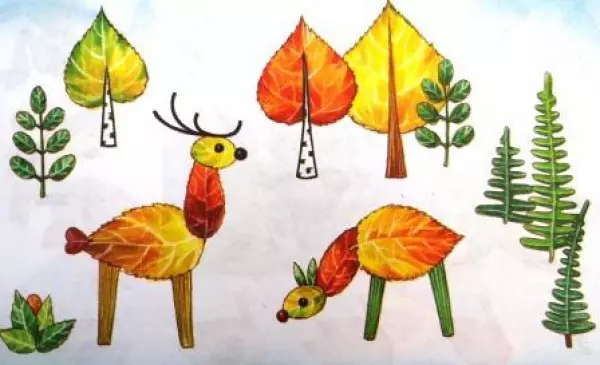 How to make an applique from leaves with your own hands to school with video