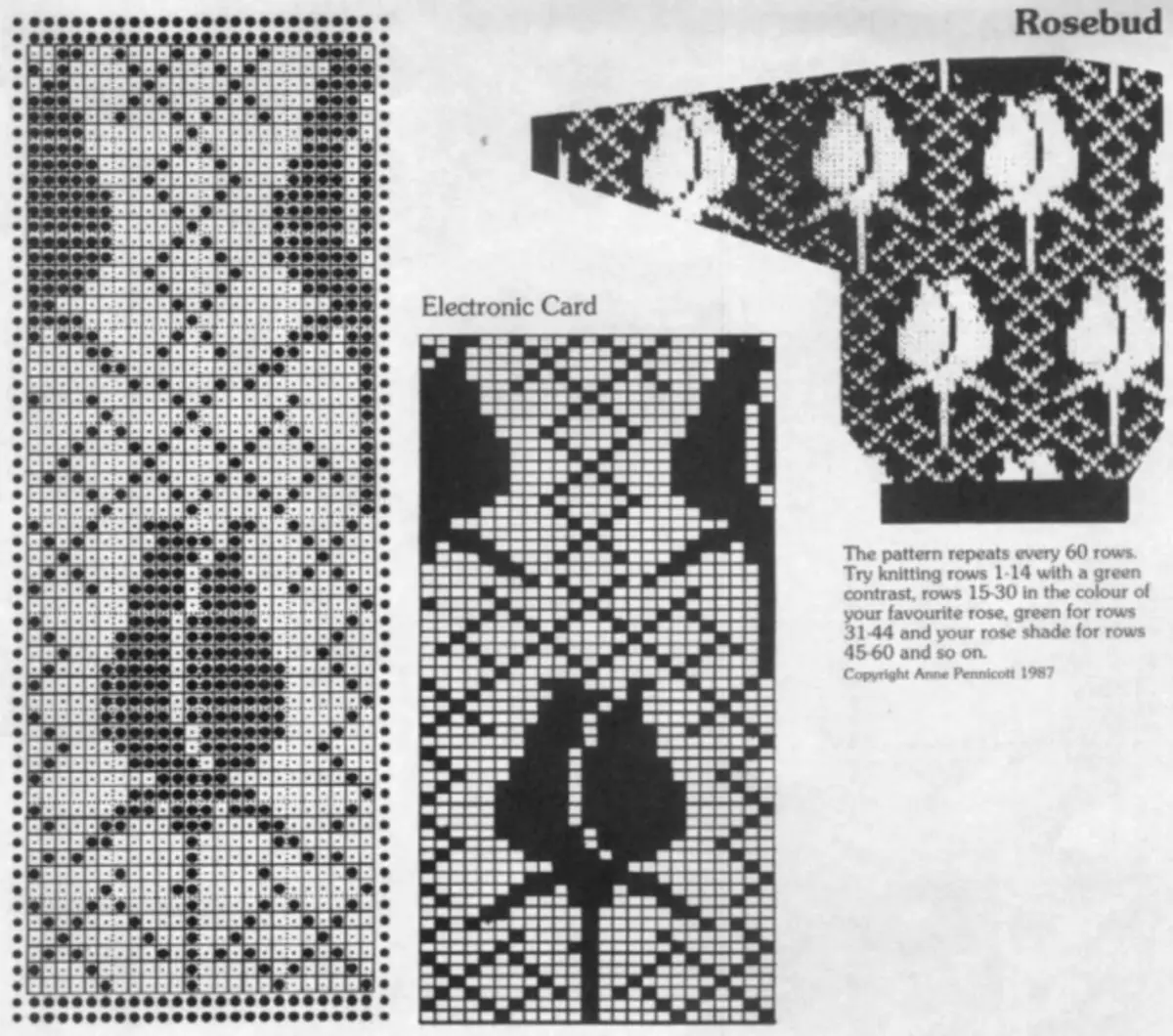 Образец за зеленчук и орнаменти со шеми за плетење