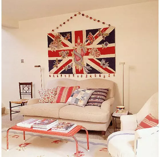 Dichter bij Londen: Britse vlag in het interieur (Union Jack - 80 foto's)